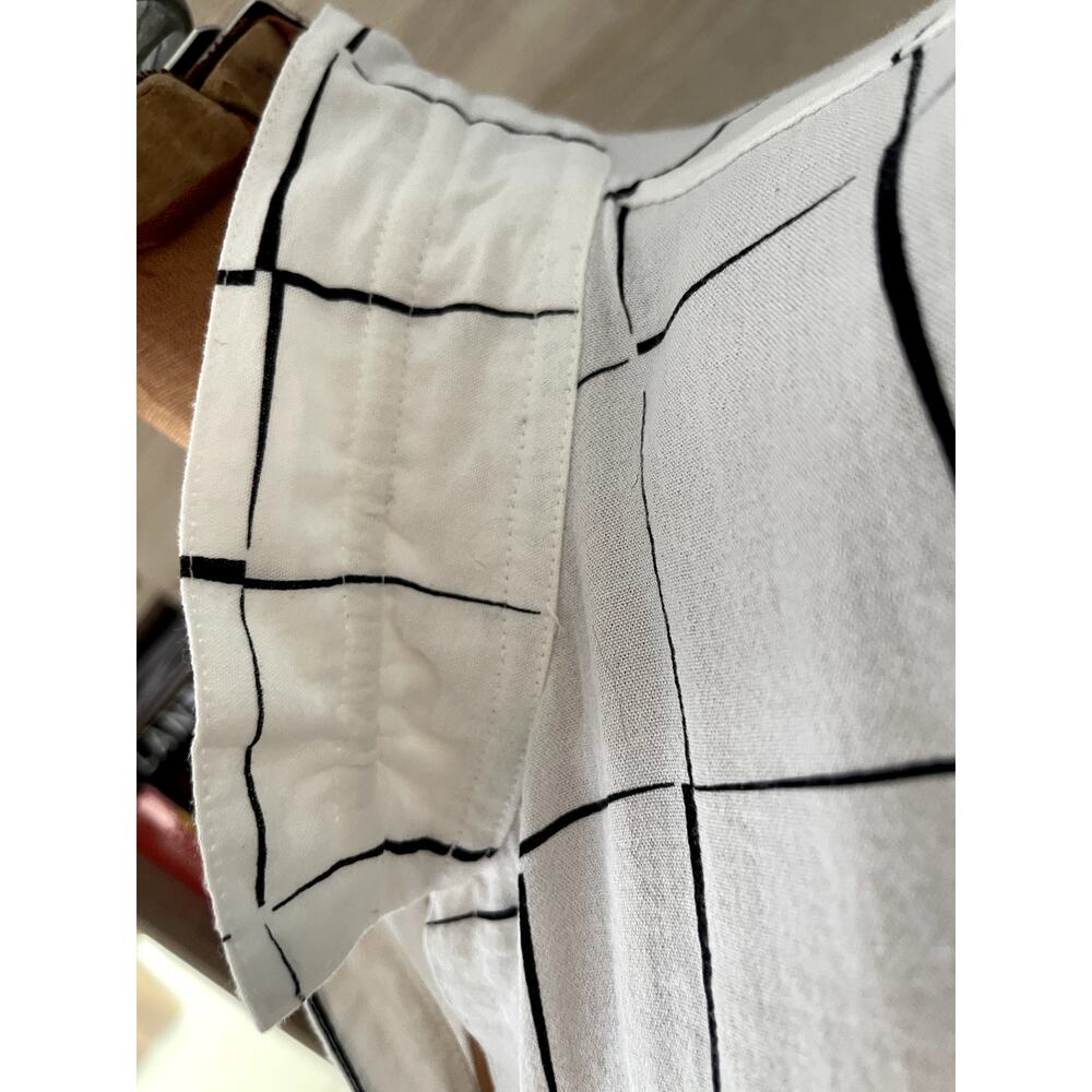 John Mark Wms Sz S Grid A-Line Tunic Top White Lagenlook Casual Breezy Relaxed - Picture 4 of 16